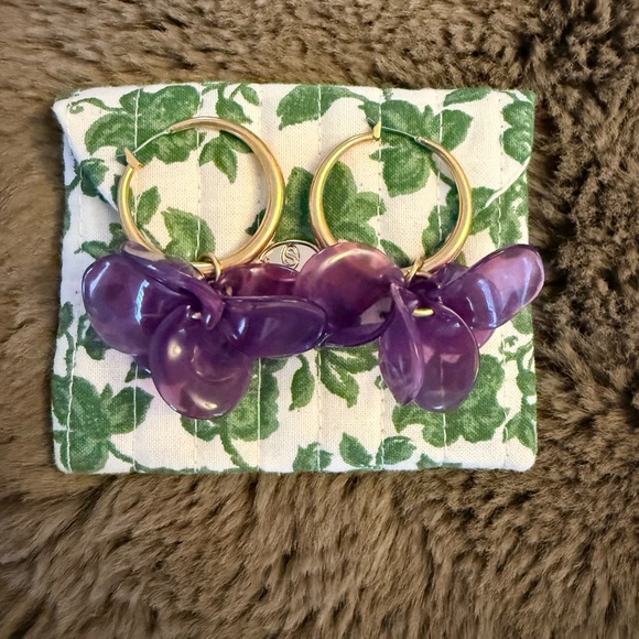 EUC - Sezane Flora hoops earrings - violet - Picture 4 of 7